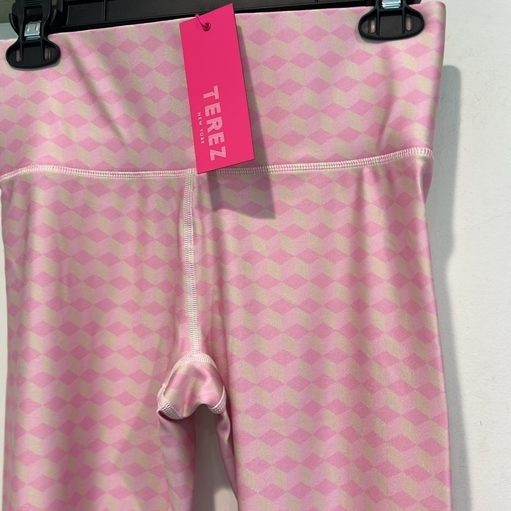 Terez Pink full length medium pink clown core diamond Leggings new